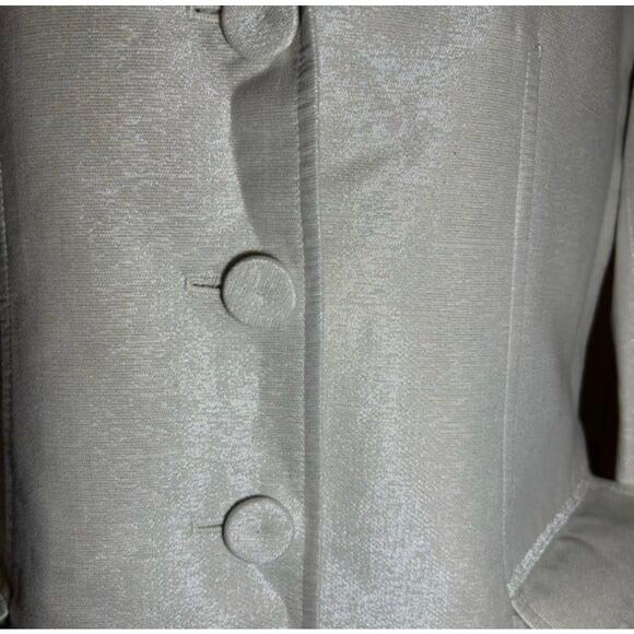 Ellen Tracy Cream White Sparkly Metallic Blazer Jacket Size 8 - Picture 5 of 12